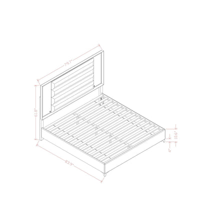 Star bed with LED panel headboard, modern panel bed frame with slatted platform on Tampa Home & Garden Store