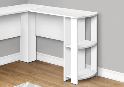 L-shaped white corner desk with storage shelves on Tampa Home & Garden Store