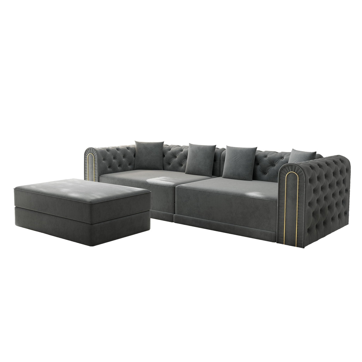 3 In 1 Convertible Sofa and Ottoman Bed