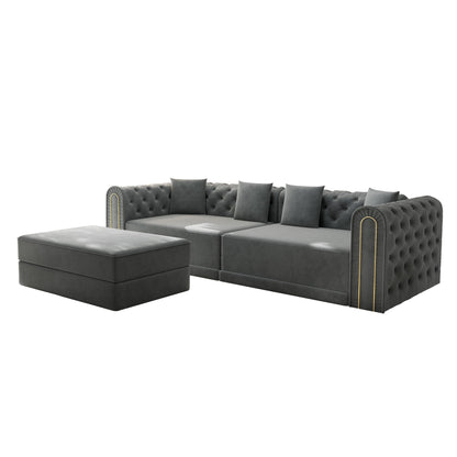 3 In 1 Convertible Sofa and Ottoman Bed