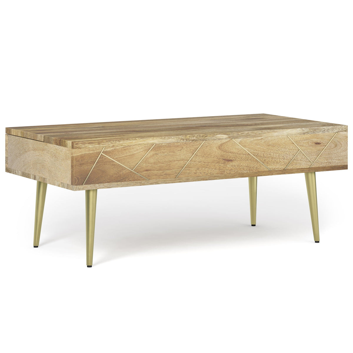 Handcrafted lift-top coffee table with storage, wood grain, brass legs HouseOfZazla on Tampa Home & Garden Store