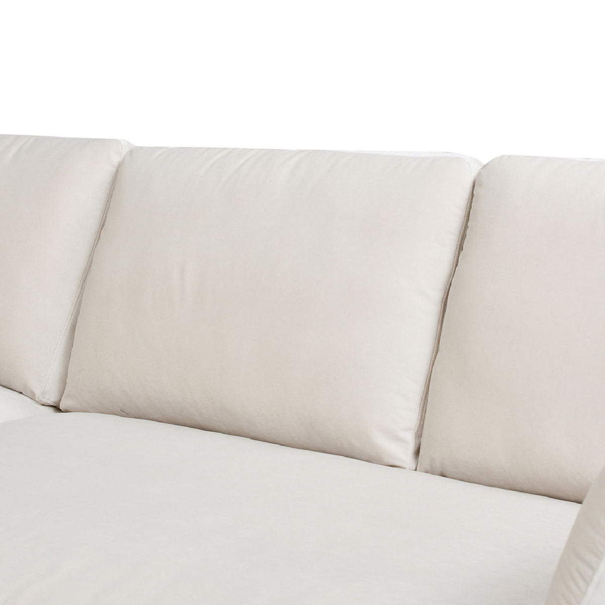 Knox Modern Farmhouse reversible chaise sectional sofa cushions in ivory fabric on Tampa Home & Garden Store