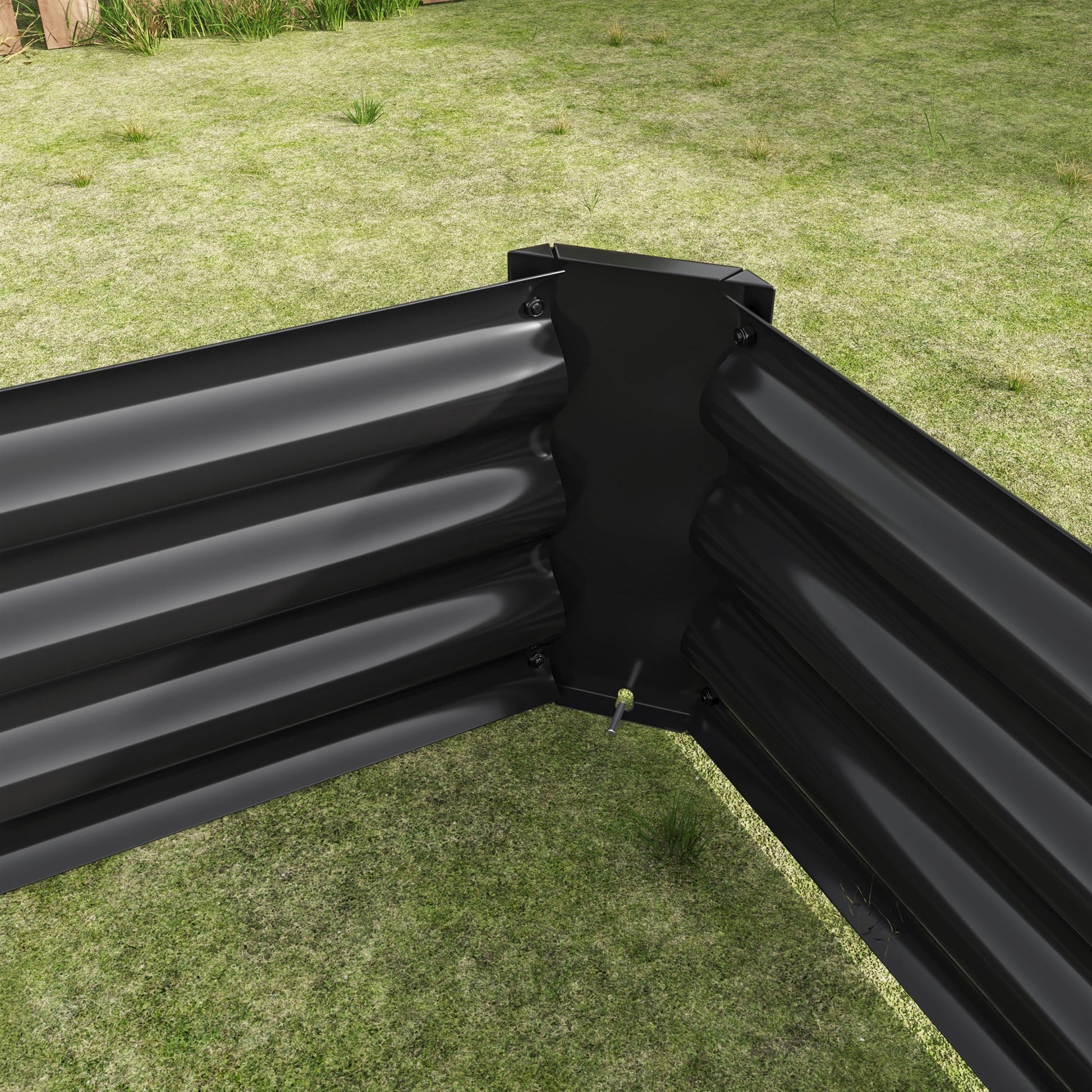 Metal raised garden bed 6×3×1 ft rectangle planter in black by HouseOfZazla on Tampa Home & Garden Store