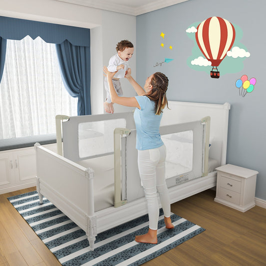 Bed Rail Guard for Toddlers Kid with Adjustable Height and Safety Lock - Tampa Home & Garden Store