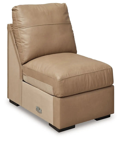 Bandon - Sectional tan leather-look stationary sofa with storage base by Unique Piece Furniture on Tampa Home & Garden Store