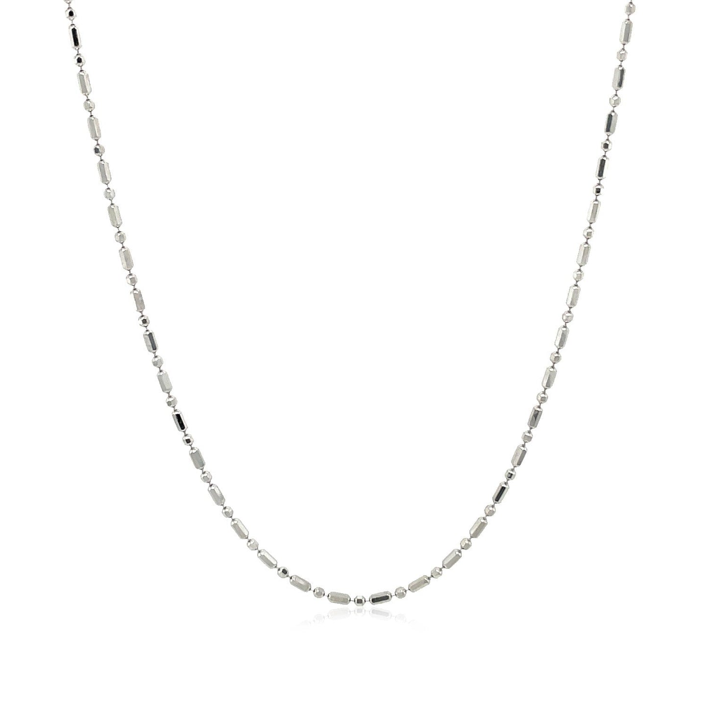 14k white gold diamond-cut alternating bead chain necklace 1.2mm on Tampa Home & Garden Store