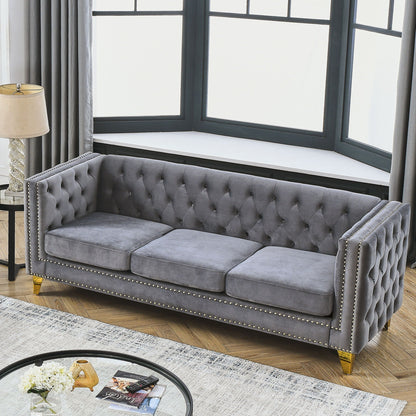 Upholstered Chesterfield Sofa for Living Room