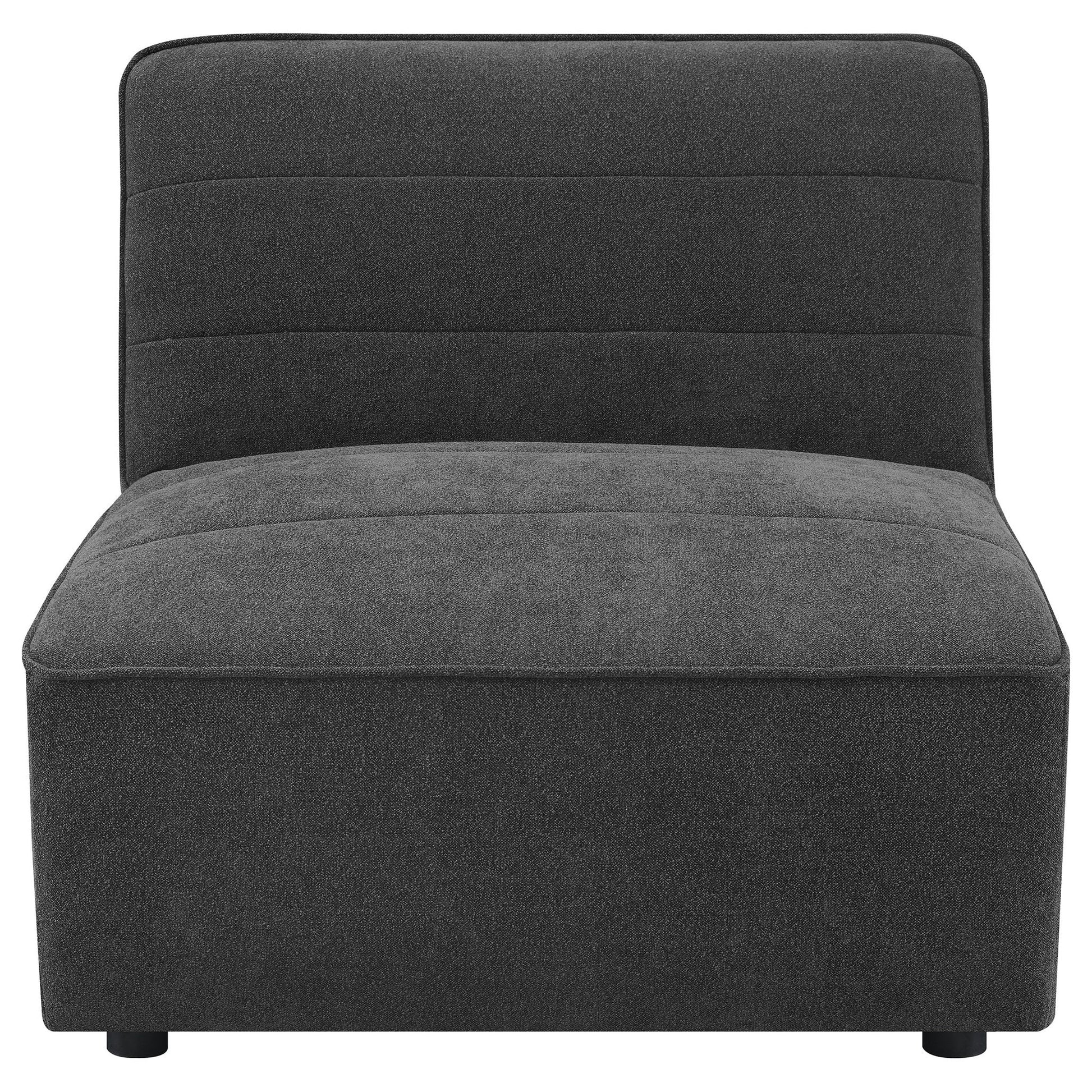 Vincent 6 Piece Modular Sectional in charcoal fabric with curved back and low legs on Tampa Home & Garden Store