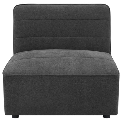 Vincent 6 Piece Modular Sectional in charcoal fabric with curved back and low legs on Tampa Home & Garden Store
