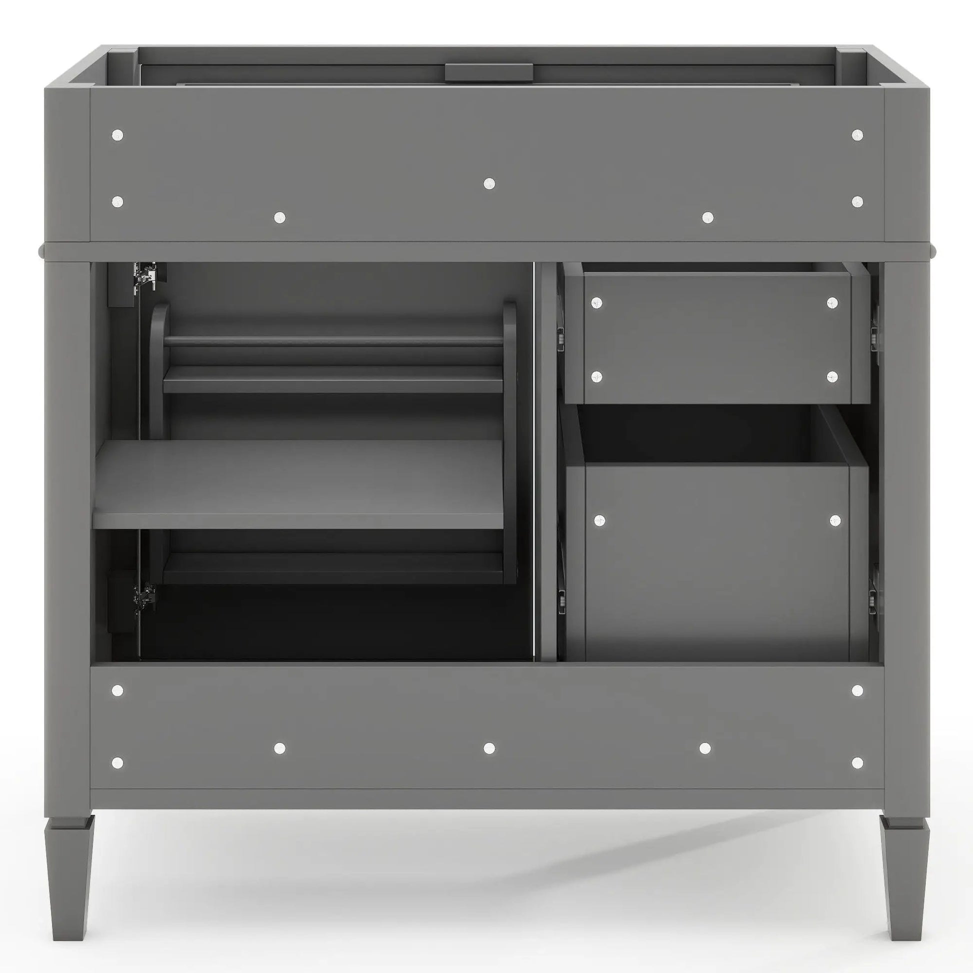 bathroom vanity base with 2 drawers and tip-out drawer, metal cabinet by Unique Piece Furniture on Tampa Home & Garden Store