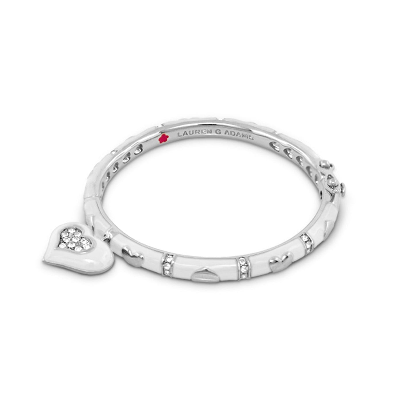Girls stackable heart charm bangle silver-tone with crystal hearts Lauren G Adams on Tampa Home & Garden Store