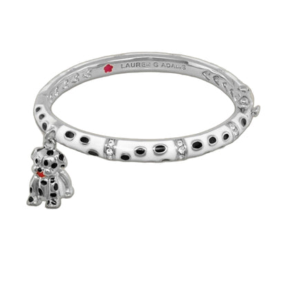 Girls Stackable Bangle by Lauren G Adams, bracelet with crystals and panda charm on Tampa Home & Garden Store