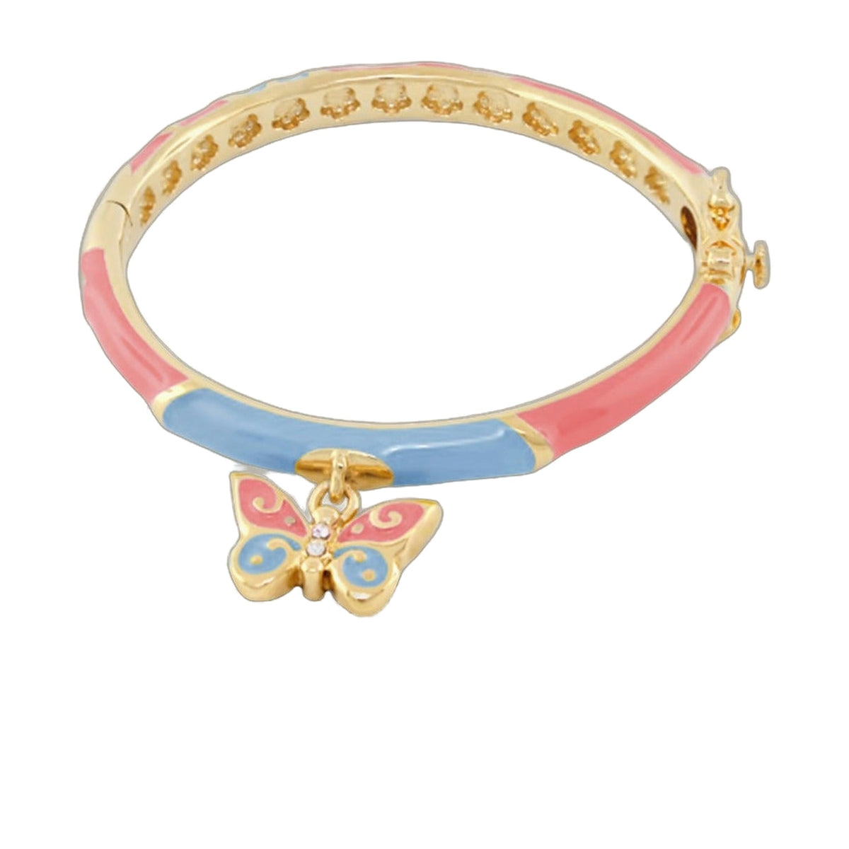 Stackable Girl's Butterfly Charm Bangle, pink blue enamel, Lauren G Adams on Tampa Home & Garden Store
