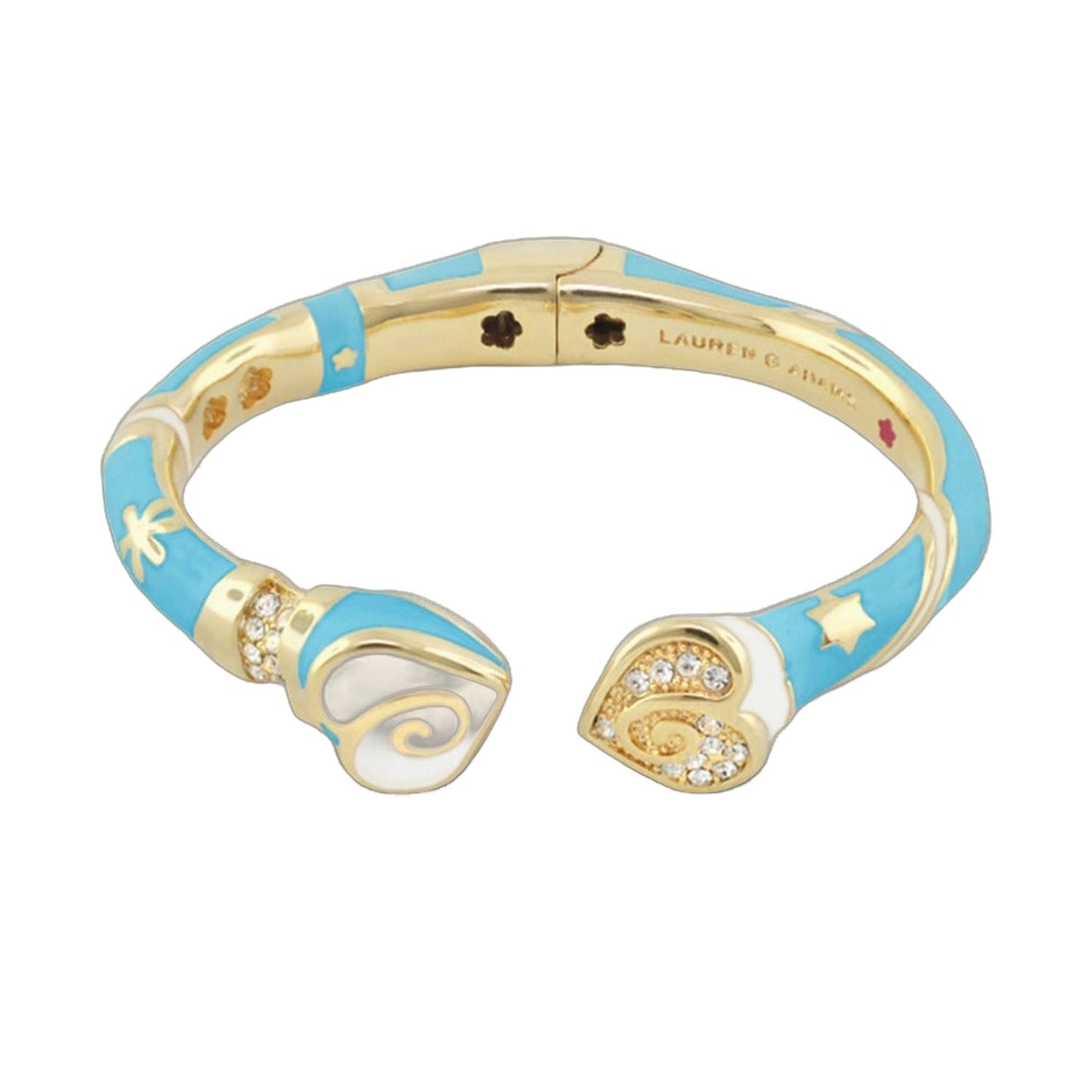 Girls Stackable Bangle turquoise enamel by Lauren G Adams with gold-tone accents on Tampa Home & Garden Store