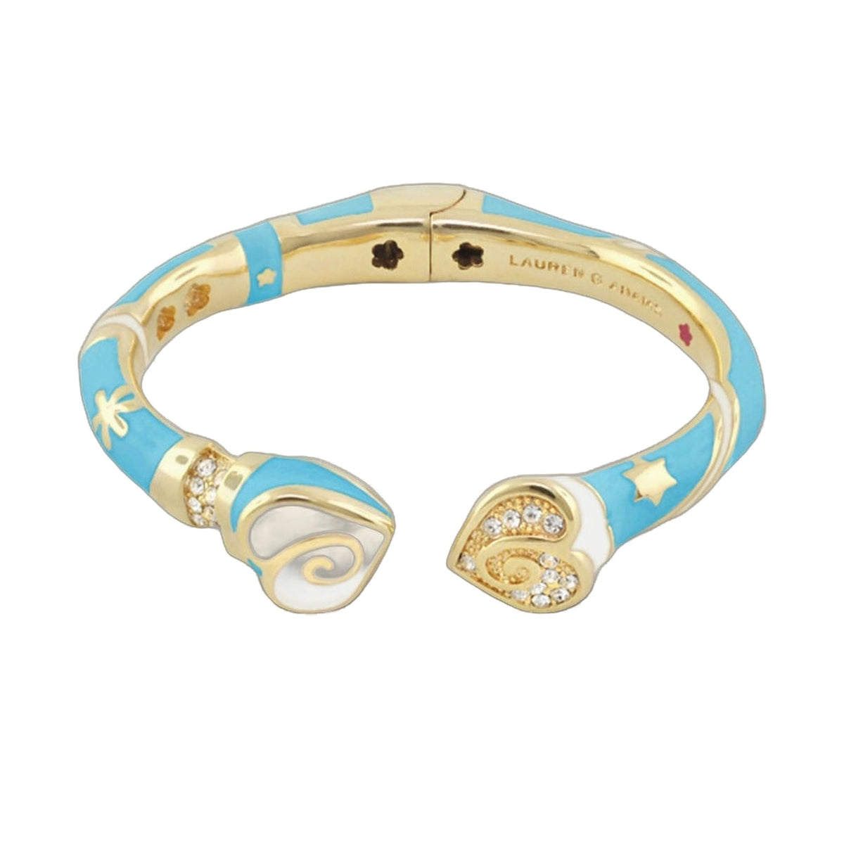 Girls Stackable Bangle by Lauren G Adams, turquoise enamel with crystal accents on Tampa Home & Garden Store