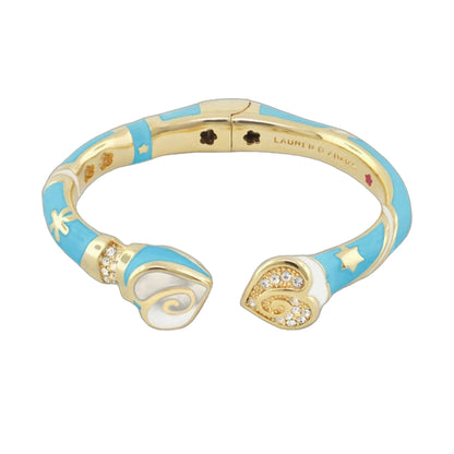 Girls Stackable Bangle by Lauren G Adams, turquoise enamel with crystal accents on Tampa Home & Garden Store