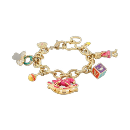 Children's bracelet gold-tone chain with colorful enamel charms by Lauren G Adams, Girl's Collection on Tampa Home & Garden Store
