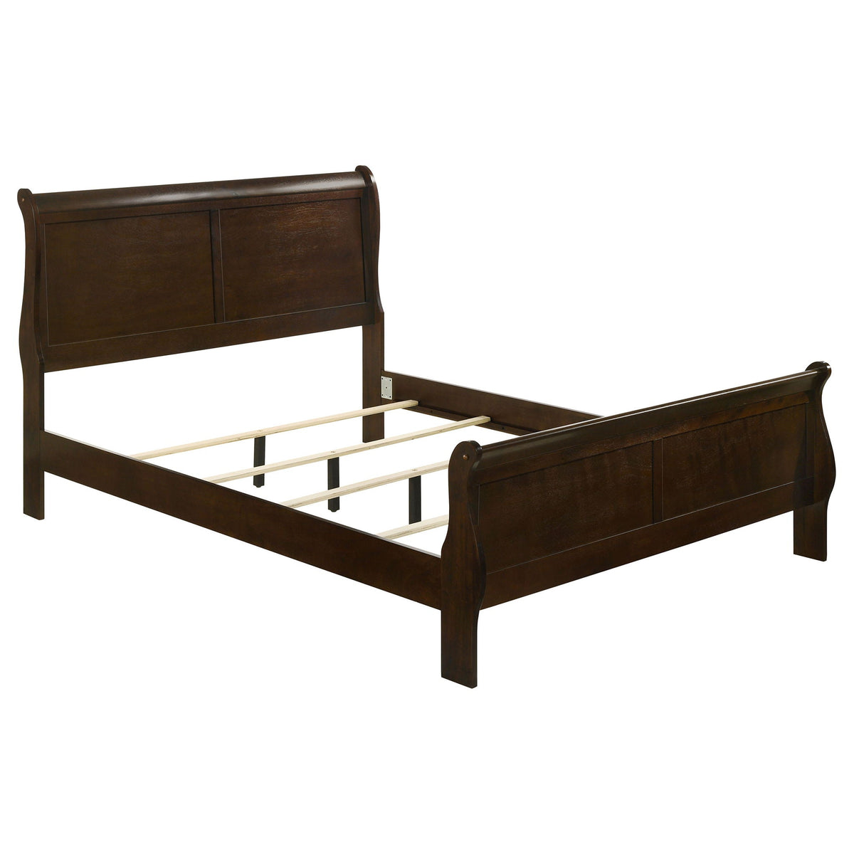 Sleigh Bed dark brown wood with curved headboard by HouseOfZazla on Tampa Home & Garden Store