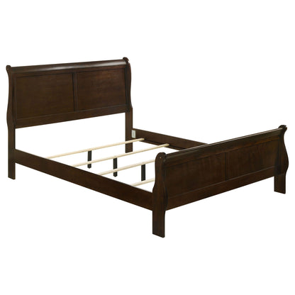 Sleigh Bed dark brown wood with curved headboard by HouseOfZazla on Tampa Home & Garden Store