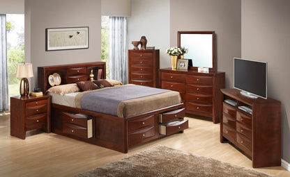 Dark wood storage bed with bookcase headboard, matching chests and dresser set by HouseOfZazla on Tampa Home & Garden Store