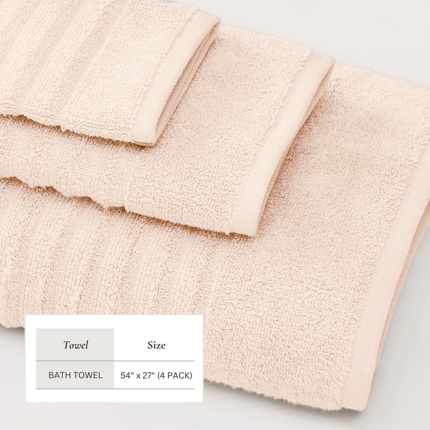 Luxury Combed Cotton and Ribbed Bath Towels
