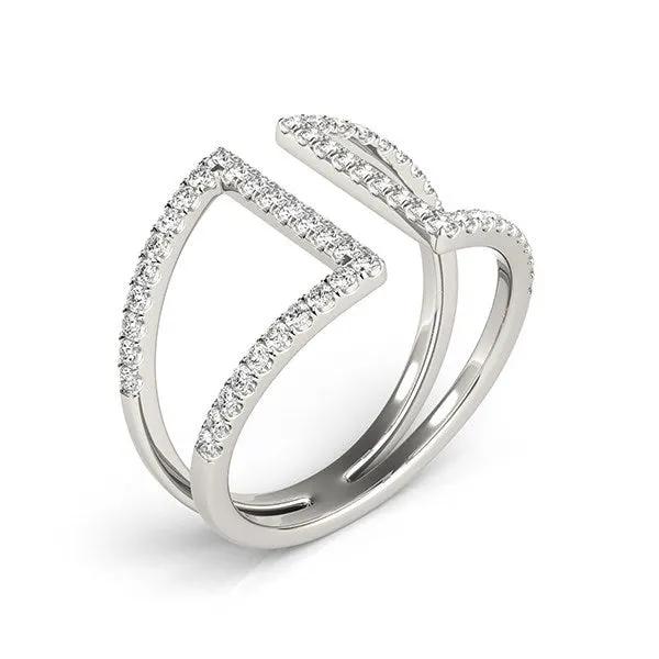Rings: 14k white gold open-style dual-band ring with diamonds 1/2 cttw by Bids.com on Tampa Home & Garden Store