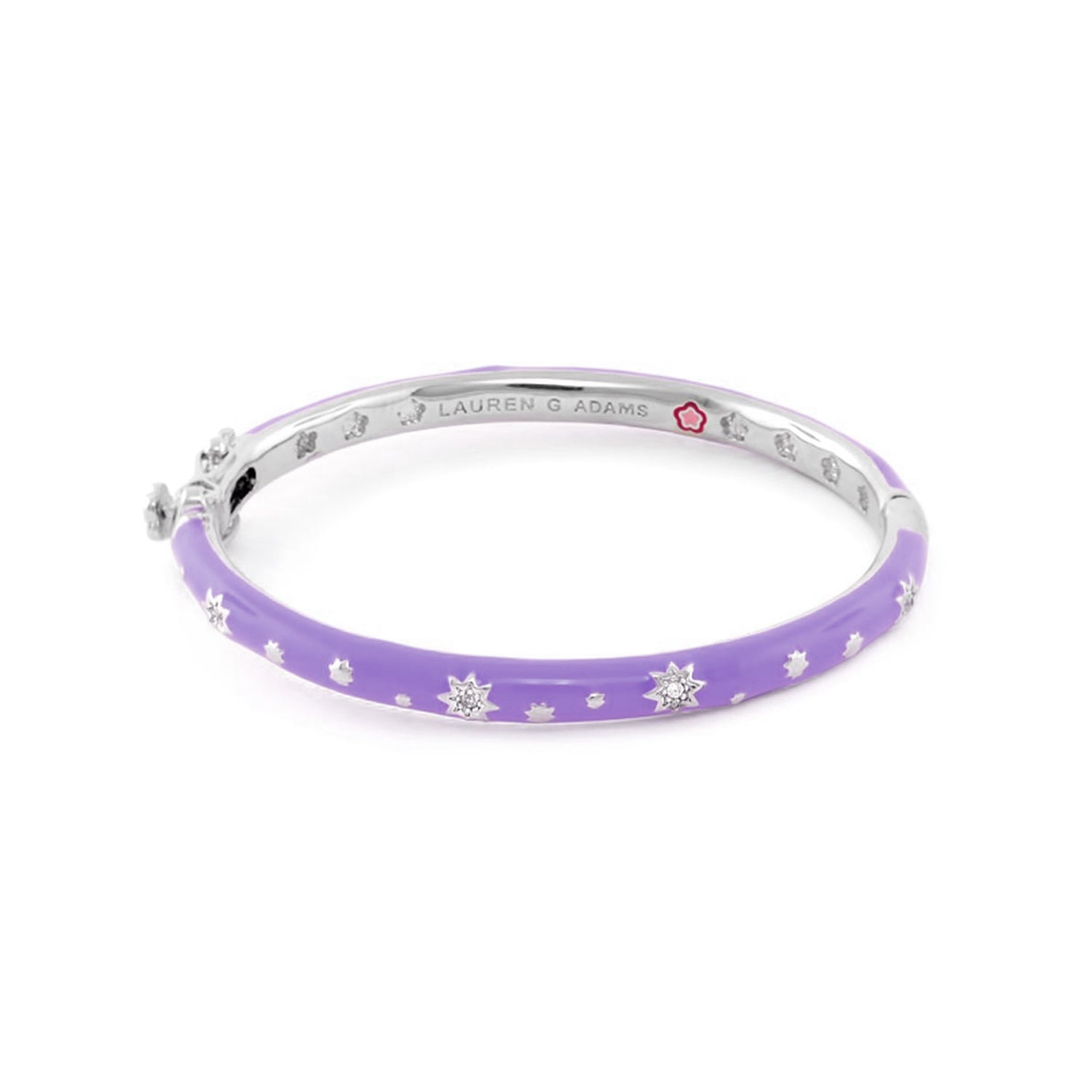 Child's Star Bangle bracelet in lavender enamel with silver star accents by Lauren G Adams on Tampa Home & Garden Store