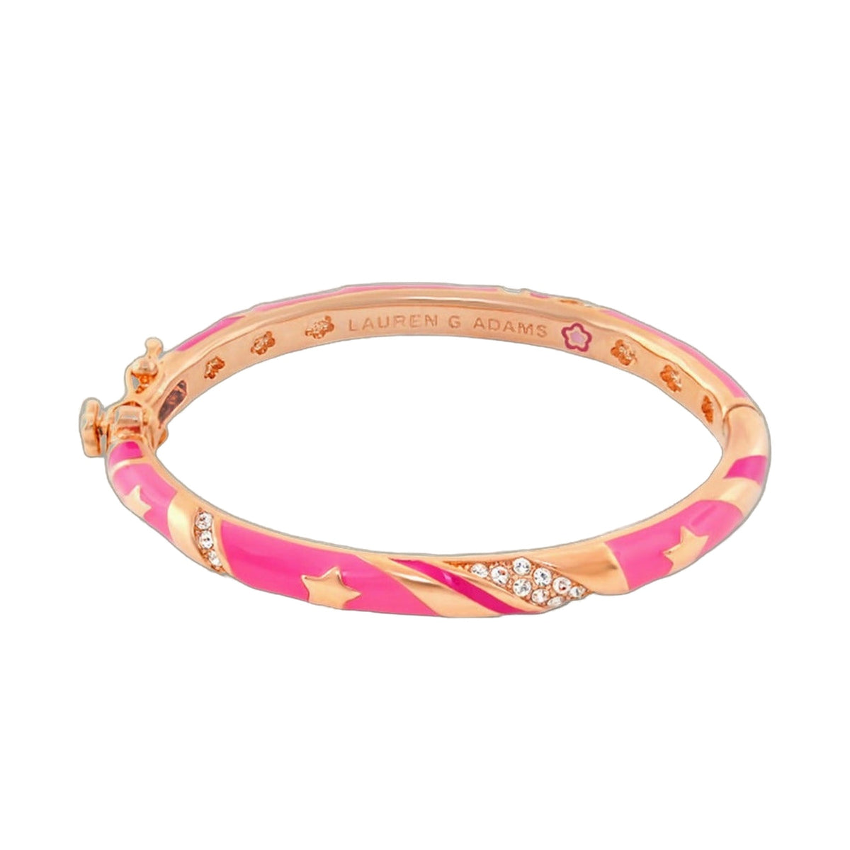 I Am A Star Child's Bangle by Lauren G Adams, pink enamel girl's bracelet with star accents on Tampa Home & Garden Store