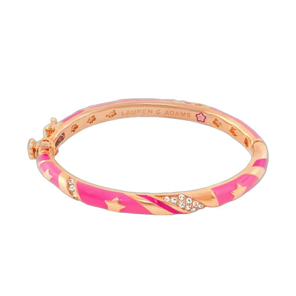 I Am A Star Child's Bangle by Lauren G Adams, pink enamel girl's bracelet with star accents on Tampa Home & Garden Store