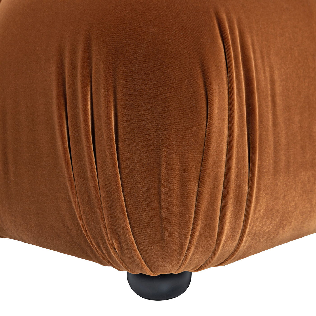 Bubble Modular Modern Lounge Arm Chair rust velvet upholstery with gathered pleat detailing on Tampa Home & Garden Store