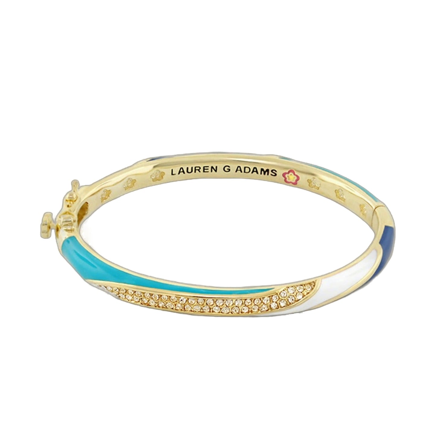 Dream Garden Snail Bangle, gold-tone with turquoise enamel, Lauren G Adams bracelet on Tampa Home & Garden Store
