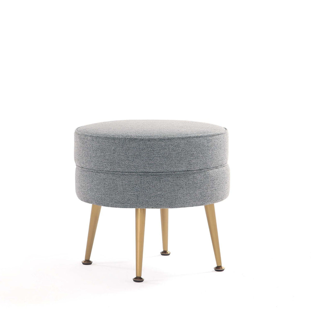 Bailey Upholstered Accent Ottoman by HouseOfZazla, grey tweed fabric with light wood legs on Tampa Home & Garden Store