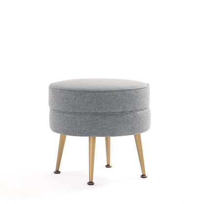 Bailey Upholstered Accent Ottoman by HouseOfZazla, grey tweed fabric with light wood legs on Tampa Home & Garden Store