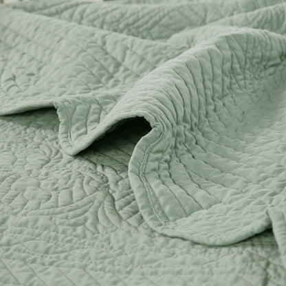 6 Piece Reversible Scalloped Edge Daybed Cover Set seafoam with quilted texture by HouseOfZazla on Tampa Home & Garden Store