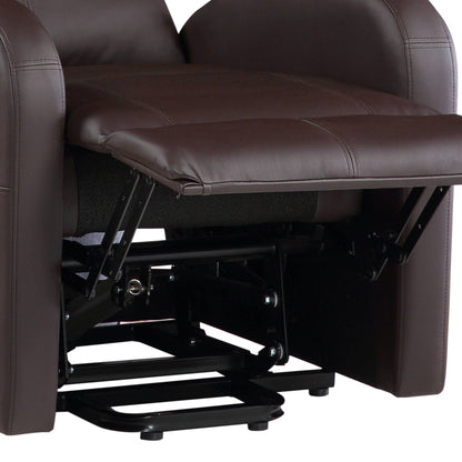Ricardo Power Motion Recliner With Lift in dark brown leather with extended footrest on Tampa Home & Garden Store