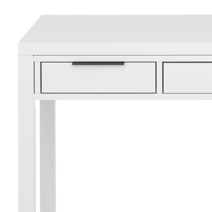 Hollander Handcrafted Desk two-drawer white finish with black bar drawer handle on Tampa Home & Garden Store