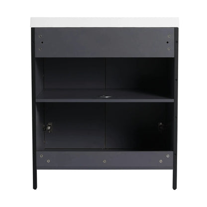 Contemporary Vanity with Adjustable Shelves