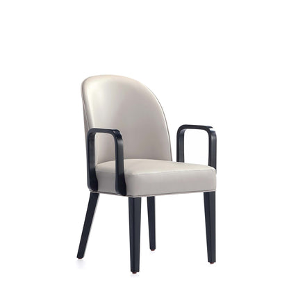 Modern Upholstered Beech And Wooden Armchair