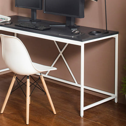 Olympus Corner Desk with Eco-Friendly Board, dark gray top, white frame by HouseOfZazla on Tampa Home & Garden Store