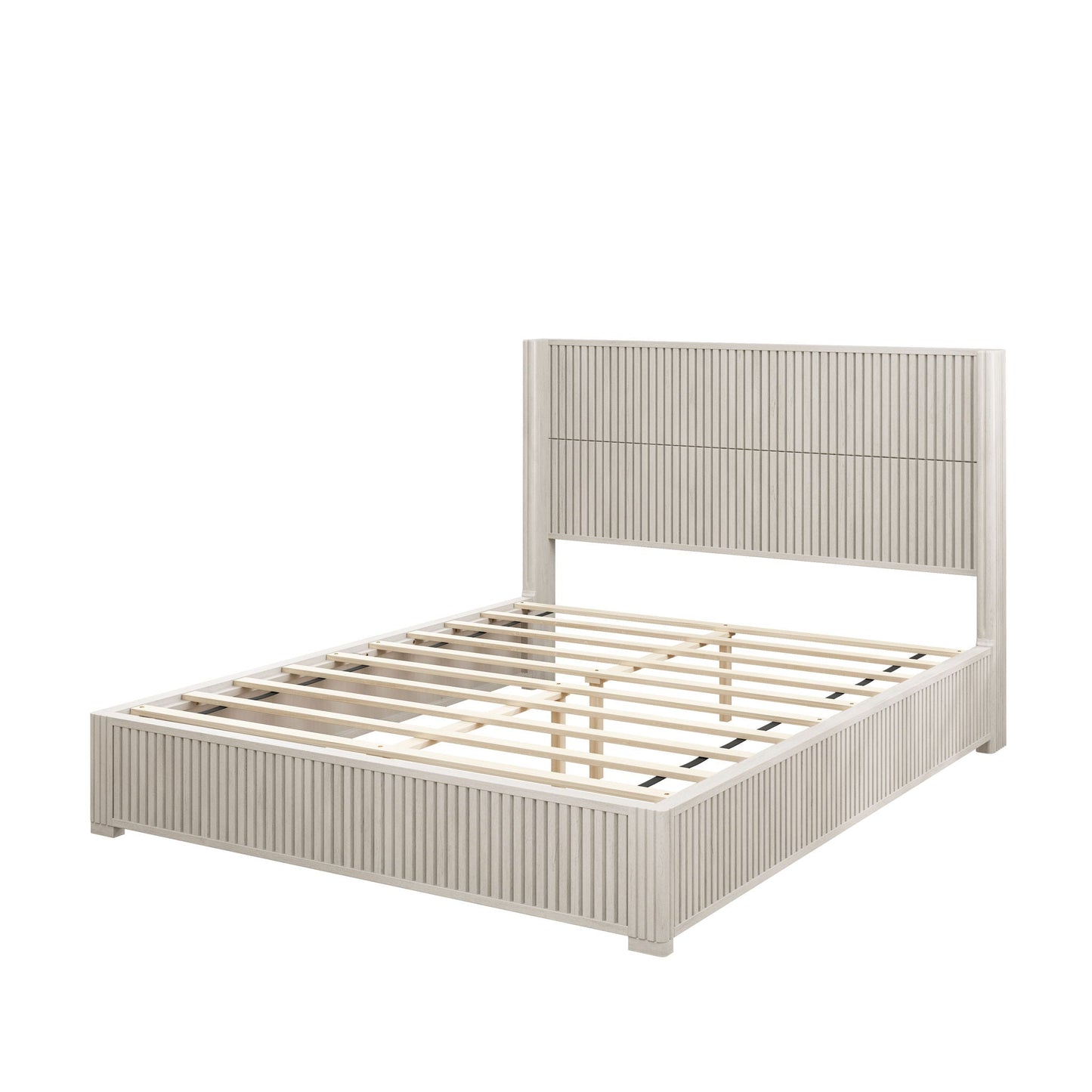 Modern Platform Bed Frame with Tall Headboard