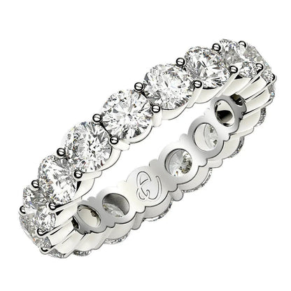 Round cut lab-grown diamond eternity ring in 14k white gold, 3 cttw FG/VS2 on Tampa Home & Garden Store