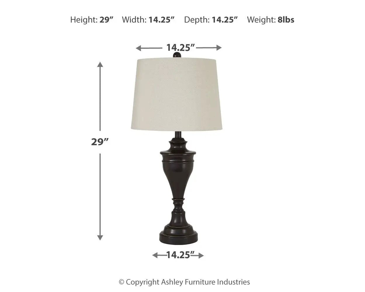 Darlita Table Lamp Set of 2 Bronze Finish