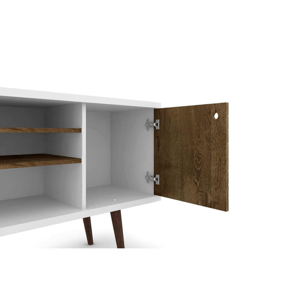 Smart Storage TV Stand white cabinet with solid wood legs by HouseOfZazla on Tampa Home & Garden Store