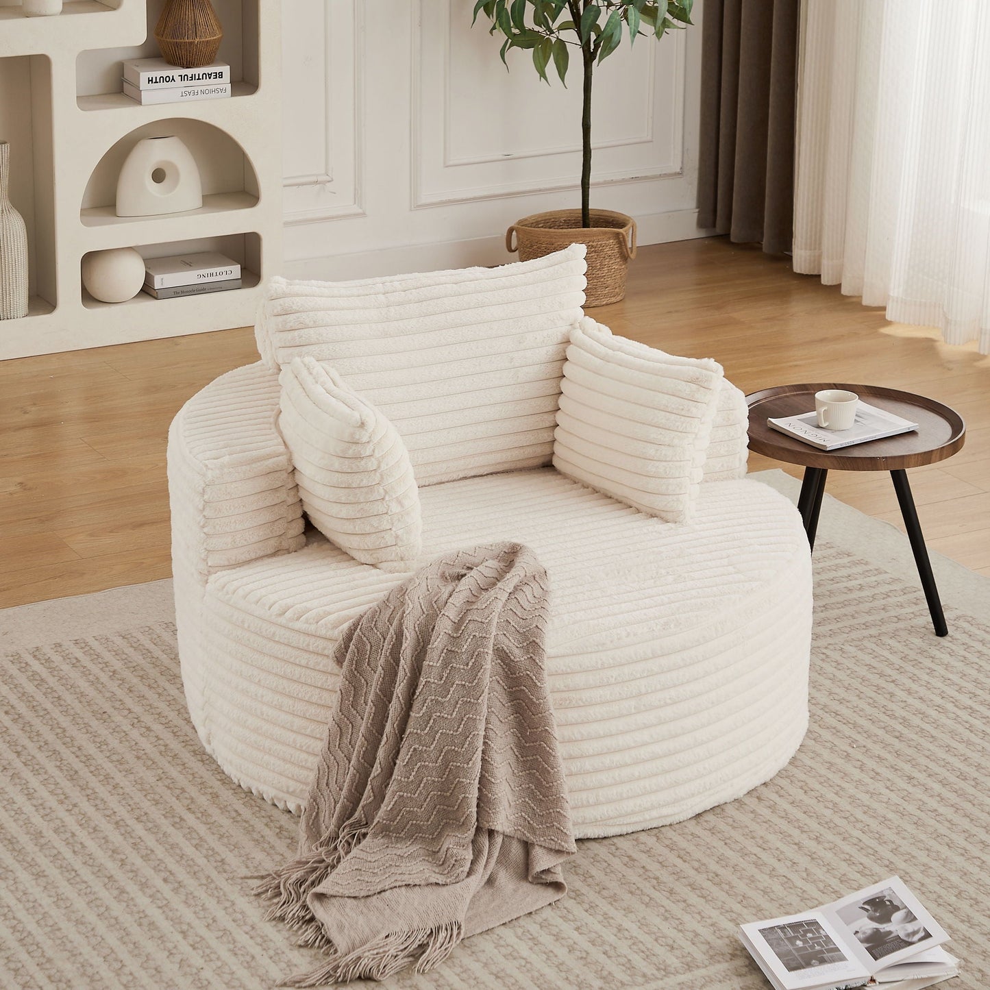 Modern single sofa with a backrest pillow