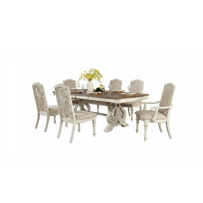 Rustic Dining Set Table and Upholstered Chairs