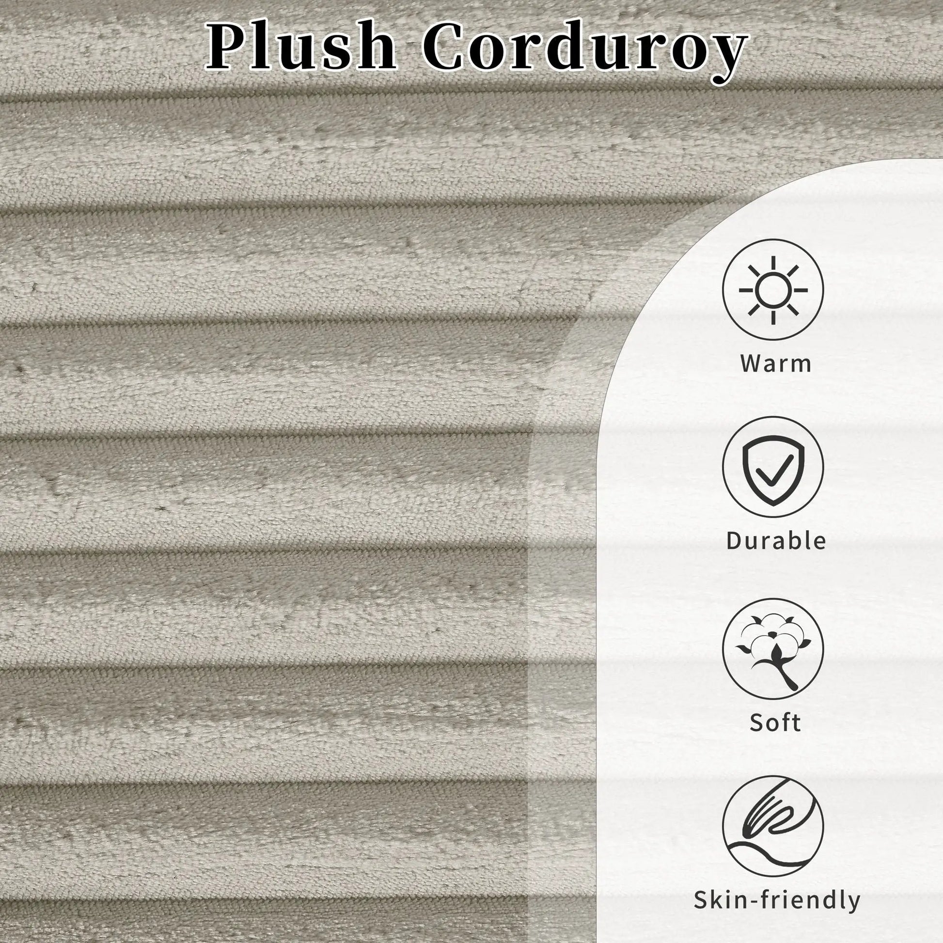 Corduroy fabric swatch in warm beige; soft, skin-friendly upholstery for Unique Piece Furniture on Tampa Home & Garden Store