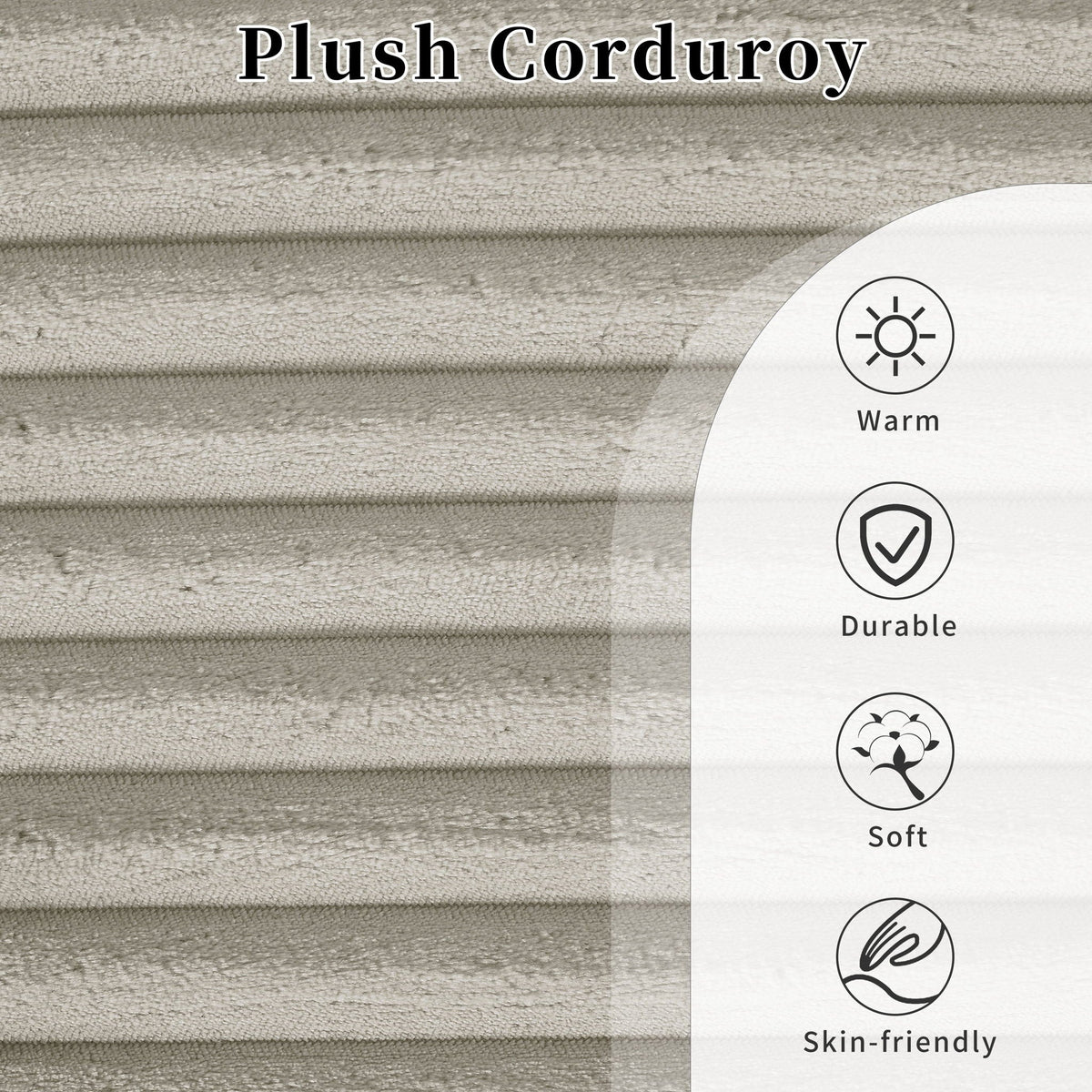 Upholstery fabric swatch beige plush corduroy; warm, soft texture on Tampa Home & Garden Store