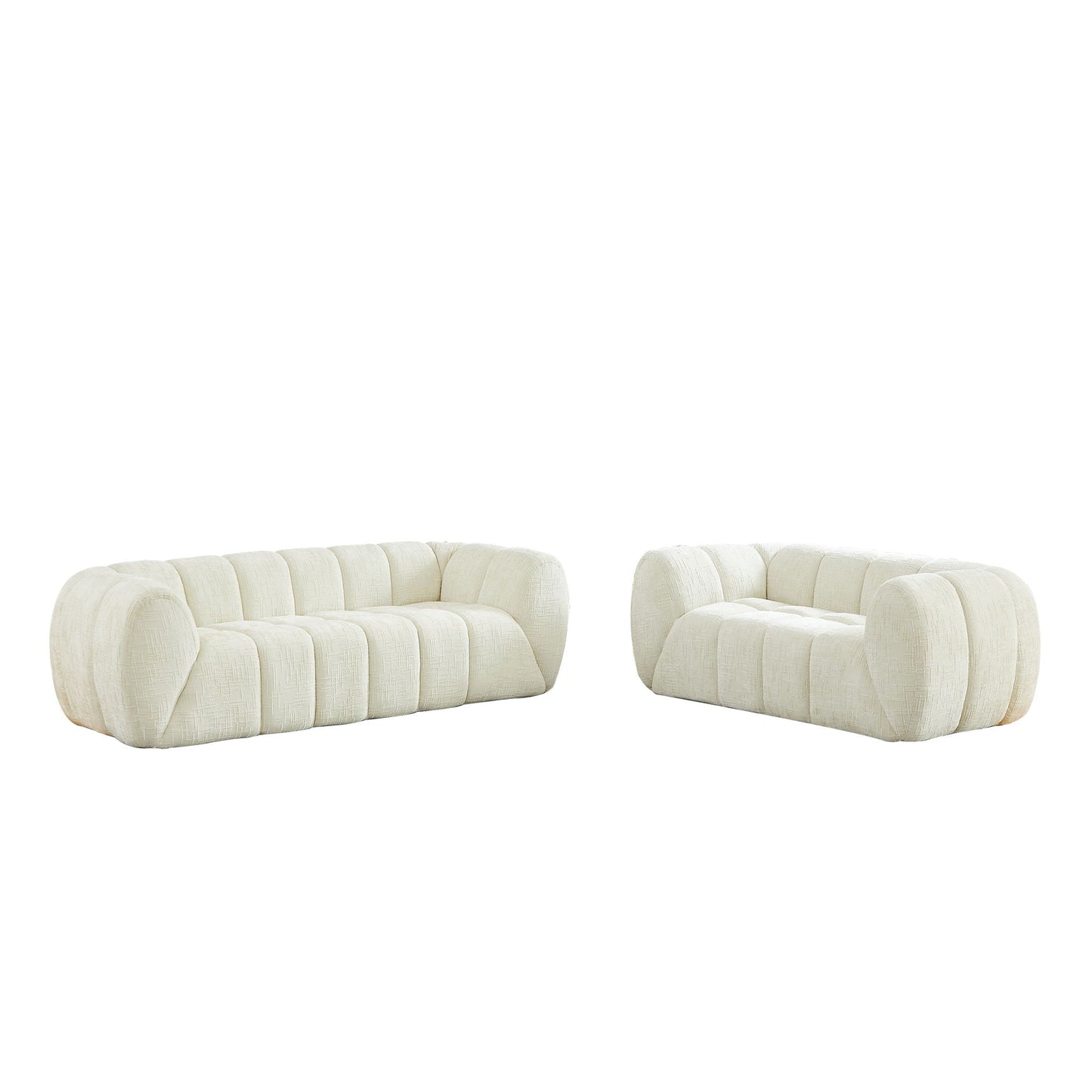 Modern Piano Key Backrest Sofa With Upholstery