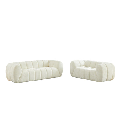 Modern Piano Key Backrest Sofa With Upholstery
