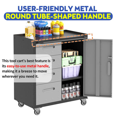 Sturdy metal tool storage cabinet on wheels with grey finish by HouseOfZazla on Tampa Home & Garden Store